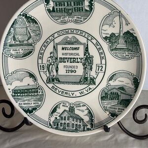 Beverly WV Historical Plate 1972 Kettlesprings 1st‎ Ed Vintage Landmarks USA